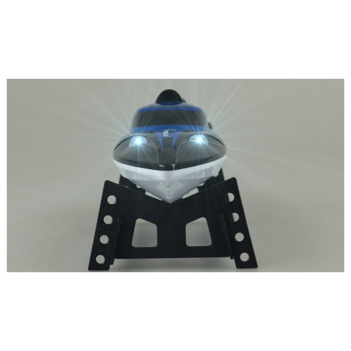 AMEWI Blue Barracuda V2 - Barco RC Eléctrico para Niños a partir de 8 Años, Negro/Azul/Blanco, 355 mm, 1100 mAh, Velocidad 25 kmh, 411 g