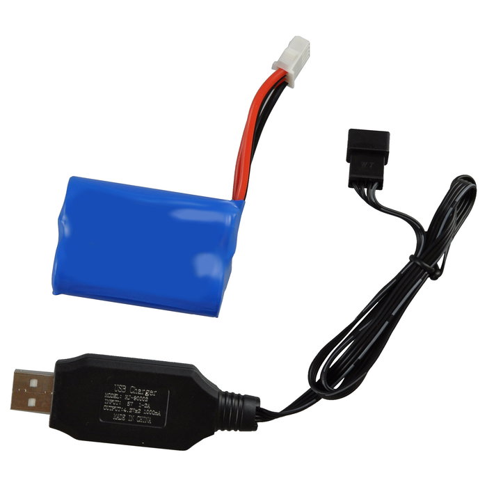 AMEWI Blue Barracuda V2 - Barco RC Eléctrico para Niños a partir de 8 Años, Negro/Azul/Blanco, 355 mm, 1100 mAh, Velocidad 25 kmh, 411 g