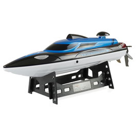 AMEWI Blue Barracuda V2 - Barco RC Eléctrico para Niños a partir de 8 Años, Negro/Azul/Blanco, 355 mm, 1100 mAh, Velocidad 25 kmh, 411 g