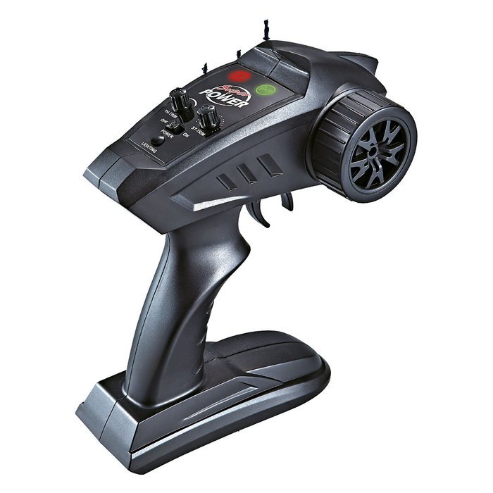 AMEWI Blue Barracuda V2 - Barco RC Eléctrico para Niños a partir de 8 Años, Negro/Azul/Blanco, 355 mm, 1100 mAh, Velocidad 25 kmh, 411 g