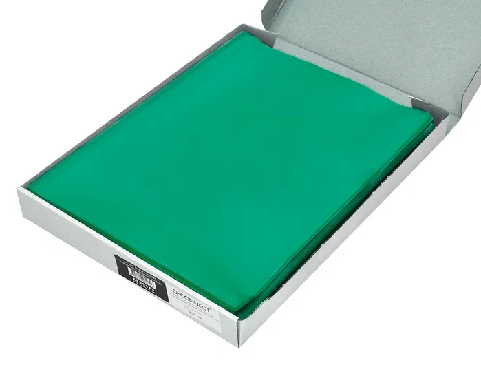 Q-connect Carpeta dossier uñero plástico DIN A4 120 micras Verde Caja 100 Unidades