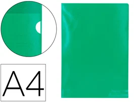 Q-connect Carpeta dossier uñero plástico DIN A4 120 micras Verde Caja 100 Unidades