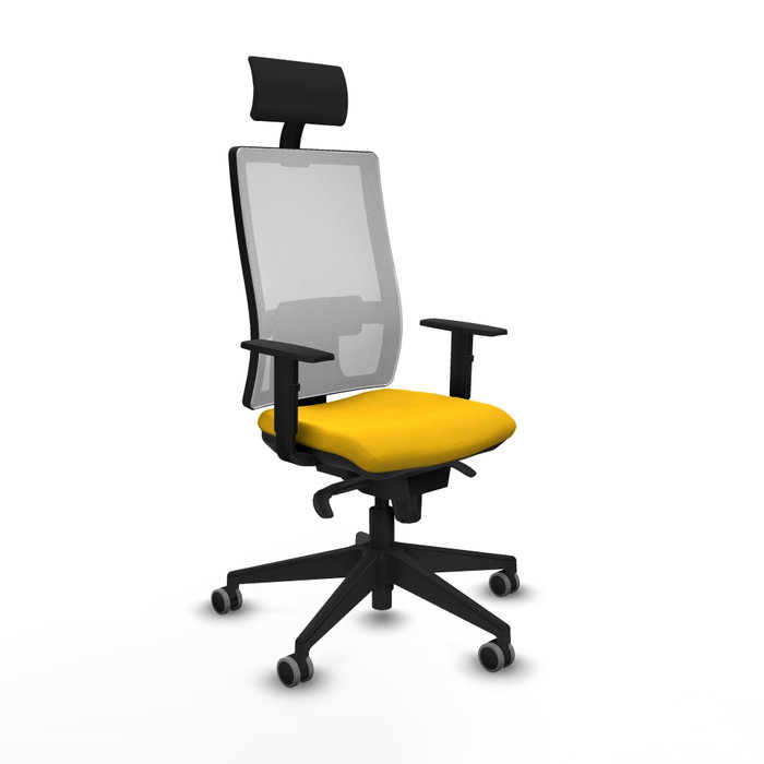 PIQUERAS Y CRESPO Silla de oficina Horna con mecanismo Sincro, Amarillo y Blanco PIQUERAS Y CRESPO Silla de oficina Horna con mecanismo Sincro, Amarillo y Blanco