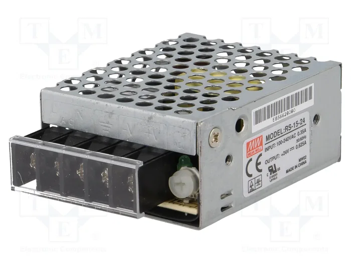 MEAN WELL RS-15 15W 24VDC Alimentador de impulso MEAN WELL RS-15 15W 24VDC Alimentador de impulso