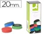 Q-connect Imanes para pizarras magnéticas, 20 mm, colores surtidos, caja de 10 unidades