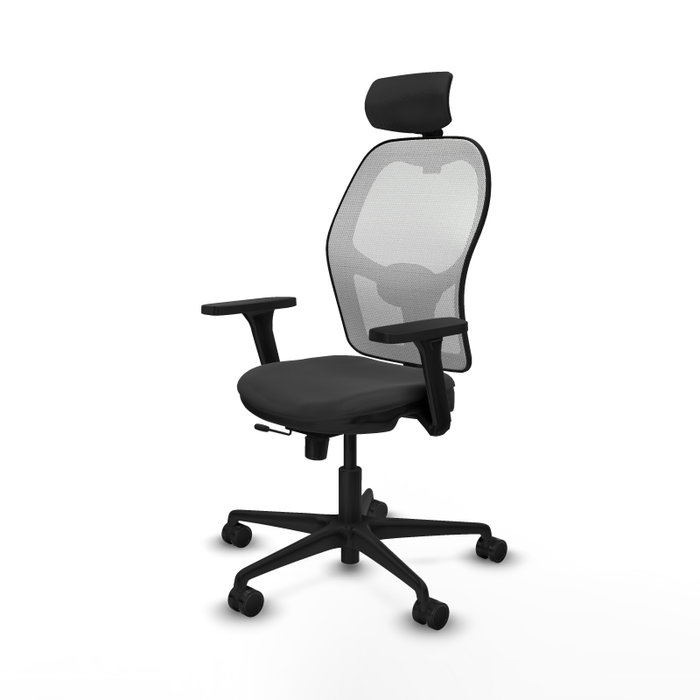 PIQUERAS Y CRESPO Silla de oficina Jorquera con mecanismo Sincro/Traslack, Gris oscuro y Blanco PIQUERAS Y CRESPO Silla de oficina Jorquera con mecanismo Sincro/Traslack, Gris oscuro y Blanco