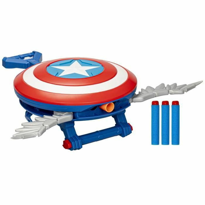 Hasbro Escudo Lanzadardos Capitán América Brave New World con Dardos NERF