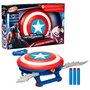 Hasbro F9302 - Escudo Lanzadardos NERF Capitán América Avengers con 3 Dardos, Juguete para Niños +5 Años