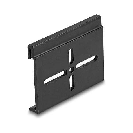 DeLOCK 67143 Clip de montaje de aluminio para riel DIN negro