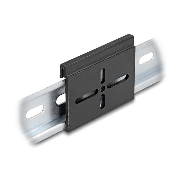 DeLOCK Clip de Montaje de Aluminio 67143 para Riel DIN, Negro, 60 x 47.8 x 7.5 mm DeLOCK Clip de Montaje de Aluminio 67143 para Riel DIN, Negro, 60 x 47.8 x 7.5 mm