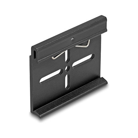 DeLOCK 67143 Clip de montaje de aluminio para riel DIN negro