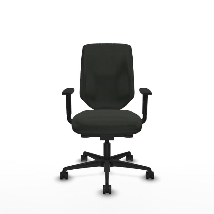 PIQUERAS Y CRESPO Silla Ossa tapizada Bali negro con brazos 1D