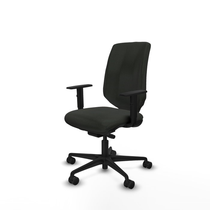 PIQUERAS Y CRESPO Silla Ossa tapizada Bali negro con brazos 1D
