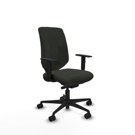 PIQUERAS Y CRESPO Silla Ossa tapizada Bali negro con brazos 1D