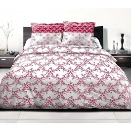 Home Linge Passion Juego Nórdico 220x240 cm HOM3701393702065 Funda Nórdica + 2 Fundas de Almohada 100% Algodón 57 Hilos Burdeos