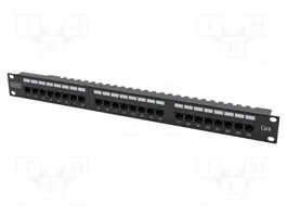 DIGITUS Patch Panel Cat 6 de 24 puertos RJ45, 19 pulgadas, 1U