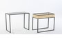 DKD Home Decor Set de 2 Mesas de Centro de Metal y Ratán con Rejilla
