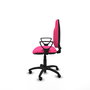 Silla de oficina Algarra con mecanismo Contacto permanente básico tapizada con Similpiel color Rosa. Equipada con Base poliamida negra, Brazos fijos y Ruedas autofrenantes