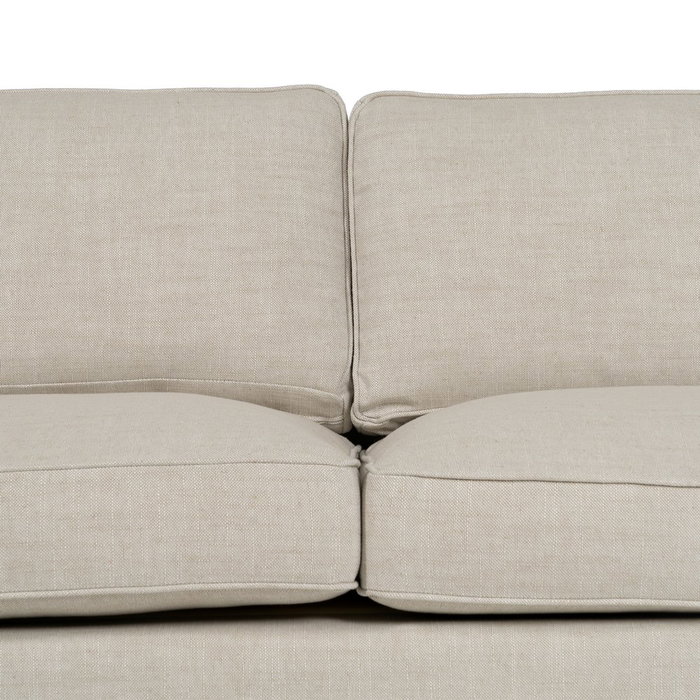 Sofá 3 Plazas Beige Tejido Siena 222 X 95 X 80 cm Sofá 3 Plazas Beige Tejido Siena 222 X 95 X 80 cm