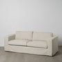 Sofá 3 Plazas Beige Tejido Siena 222 X 95 X 80 cm