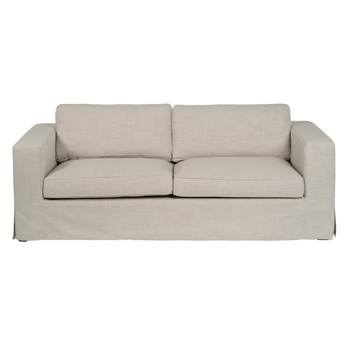 Sofá 3 Plazas Beige Tejido Siena 222 X 95 X 80 cm Sofá 3 Plazas Beige Tejido Siena 222 X 95 X 80 cm