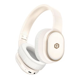 Qcharx Pulse Auriculares Bluetooth 5.3 Diadema Beige - Batería de Larga Duración (Hasta 70h) - Reducción de Ruido - Carga USB-C
