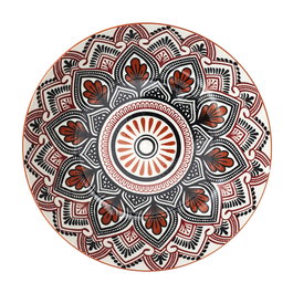 Home Deco Factory Plato Hondo Mandala Naranja 20 cm