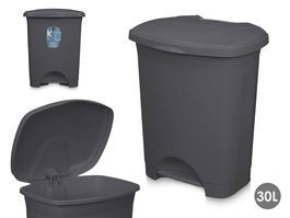 Arte Regal Papelera de Pedal con Pedal de Plástico 30L Antracita 39x47x32 cm (Set de 4)