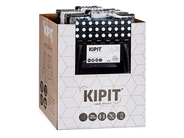 Kipit Taburete Plegable de Plástico, Antideslizante, Peso Máximo 150 kg, Dimensiones 39 x 32 x 40 cm (Abierto), Colores Blanco, Gris, Negro (Set de 6) Kipit Taburete Plegable de Plástico, Antideslizante, Peso Máximo 150 kg, Dimensiones 39 x 32 x 40 cm (Abierto), Colores Blanco, Gris, Negro (Set de 6)