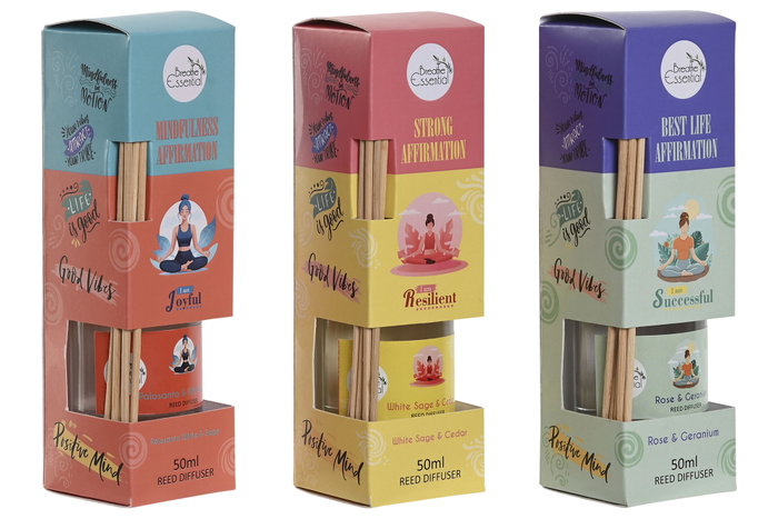 DKD Home Decor Ambientador Mikado Cristal Motivación 50 ml (Pack de 6)