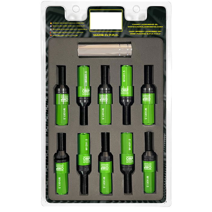 Kit de tornillos OMP OMPS09981408 28 mm Verde M14 x 1,50 Kit de tornillos OMP OMPS09981408 28 mm Verde M14 x 1,50