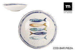 La Mediterranea Plato Hondo "Peixe" Monaco Brillo Ø21 cm (12 Unidades)