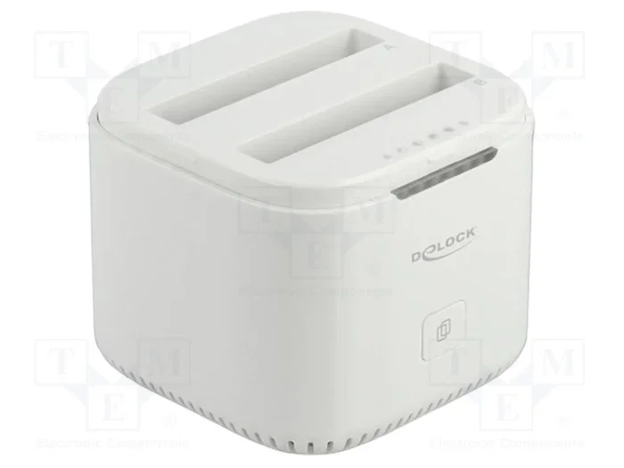 DeLOCK Estación de acoplamiento USB Type-C 3.2 para 2 x 2.5Pol SATA HDD/SSD con función de clonación Blanco
