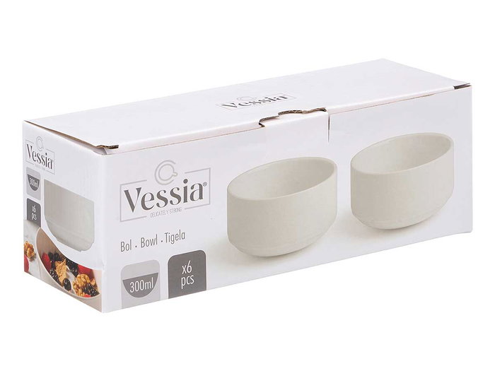 VESSIA Bol Redondo de Porcelana Blanco 300ml VESSIA Bol Redondo de Porcelana Blanco 300ml
