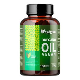 VEGAGENO Oregano 200 Mg 180Cap. con Omega 9 y Aceite de Oliva Virgen, Sin Gluten, Apto Veganos
