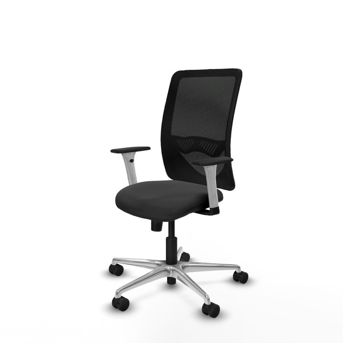 PIQUERAS Y CRESPO Silla de oficina Zulema con mecanismo Sincro, Gris oscuro y Negro