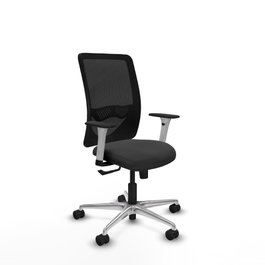 PIQUERAS Y CRESPO Silla de oficina Zulema con mecanismo Sincro, Gris oscuro y Negro