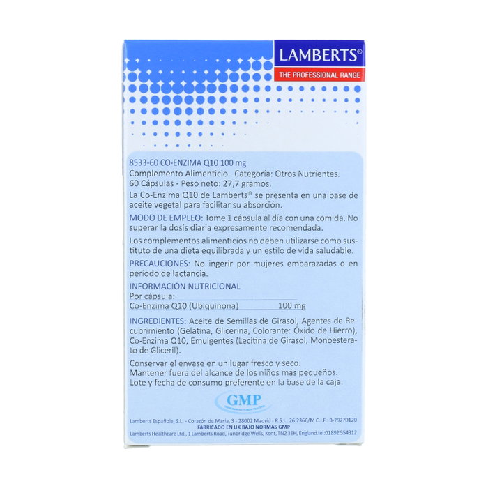 Lamberts Coenzima Q10 100 mg 60 cápsulas