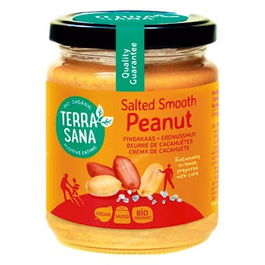 TERRASANA Crema De Cacahuete Con Sal Del Himalaya 250Gr Bio Alimento Vegano Sin Gluten