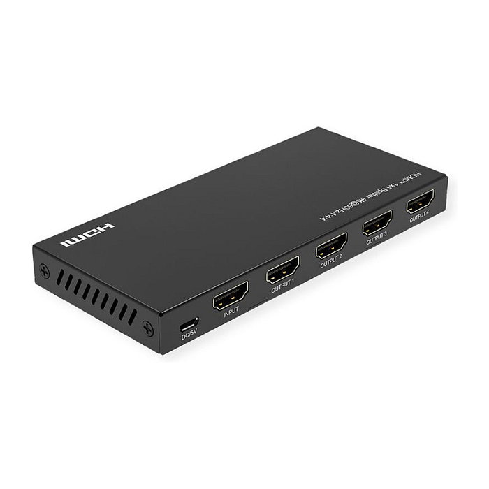 VALUE 14.99.3584 Video-Splitter HDMI 4K Ultra HD, 4 Puertos Salida, Negro, HDR, 60Hz, Plug and Play
