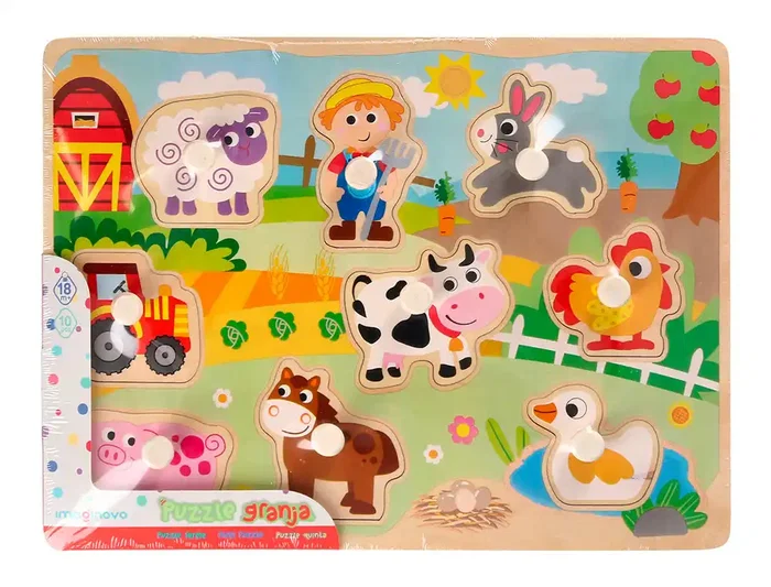 Imaginovo Puzle Infantil Madera Granja +18 Meses 9 Piezas 30x22,5x1,5cm Imaginovo Puzle Infantil Madera Granja +18 Meses 9 Piezas 30x22,5x1,5cm