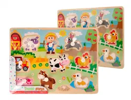 Imaginovo Puzle Infantil Madera Granja +18 Meses 9 Piezas 30x22,5x1,5cm