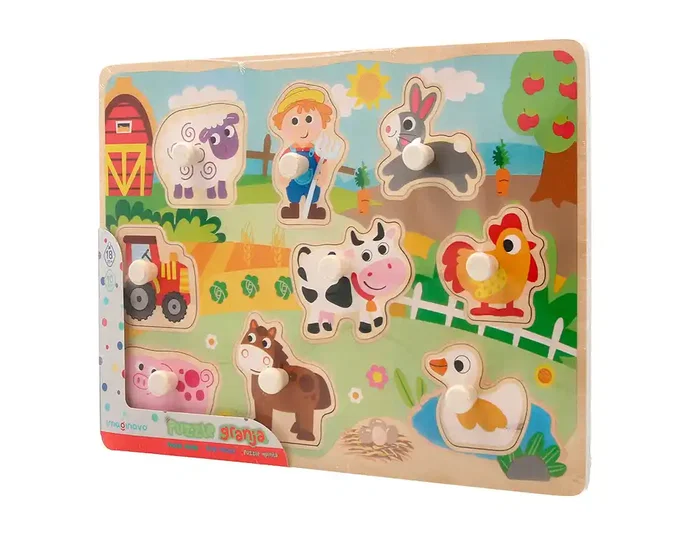 Imaginovo Puzle Infantil Madera Granja +18 Meses 9 Piezas 30x22,5x1,5cm Imaginovo Puzle Infantil Madera Granja +18 Meses 9 Piezas 30x22,5x1,5cm
