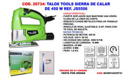 TALOX TOOLS Sierra de calar JS5506 450 W