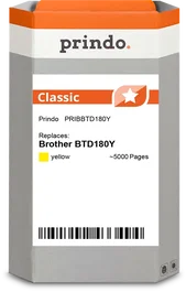 Prindo Classic Cartucho de tinta amarillo compatible con Brother BTD180Y