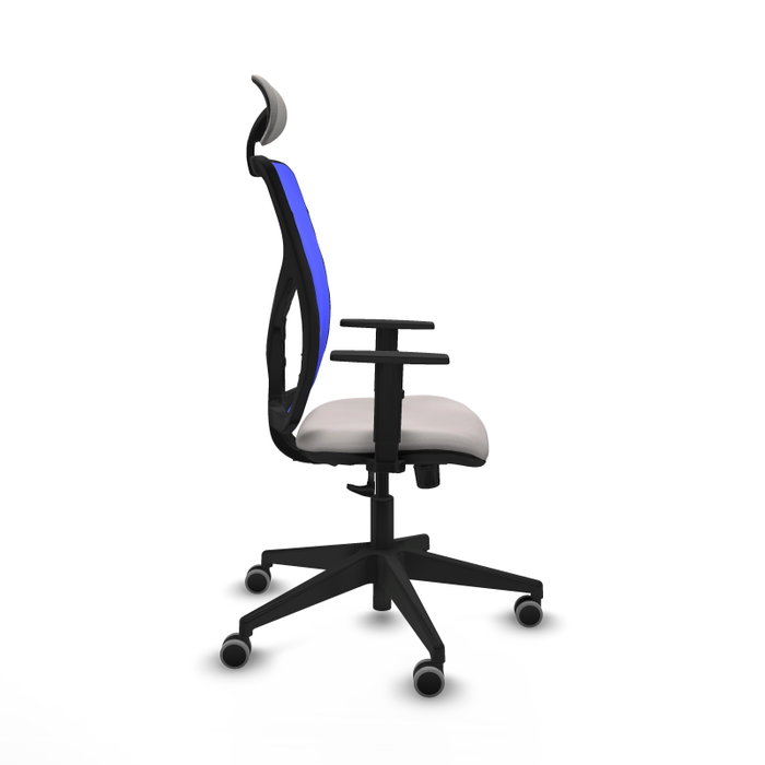 PIQUERAS Y CRESPO Silla de oficina Motilla con mecanismo Sincro, Blanco y Azul