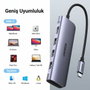 Ugreen Hub 6 en 1 CM511 20956A USB-C con HDMI 4K, 3x USB-A 3.0 y lectores SD/TF, Plata