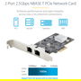 StarTech 2-Port 2.5 Gbit PCIe Network Card Intel I225-V Dual-Port LAN Card Multi-Gigabit NIC 2.5G PCI Express Server Desktop