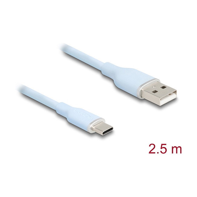 DeLOCK Cable USB 2.0 Tipo-A a Tipo-C 2,5m Azul DeLOCK Cable USB 2.0 Tipo-A a Tipo-C 2,5m Azul