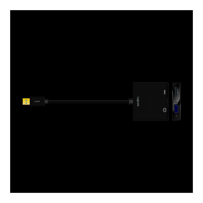 LogiLink Adaptador USB 3.0 Combo VGA y HDMI Negro
